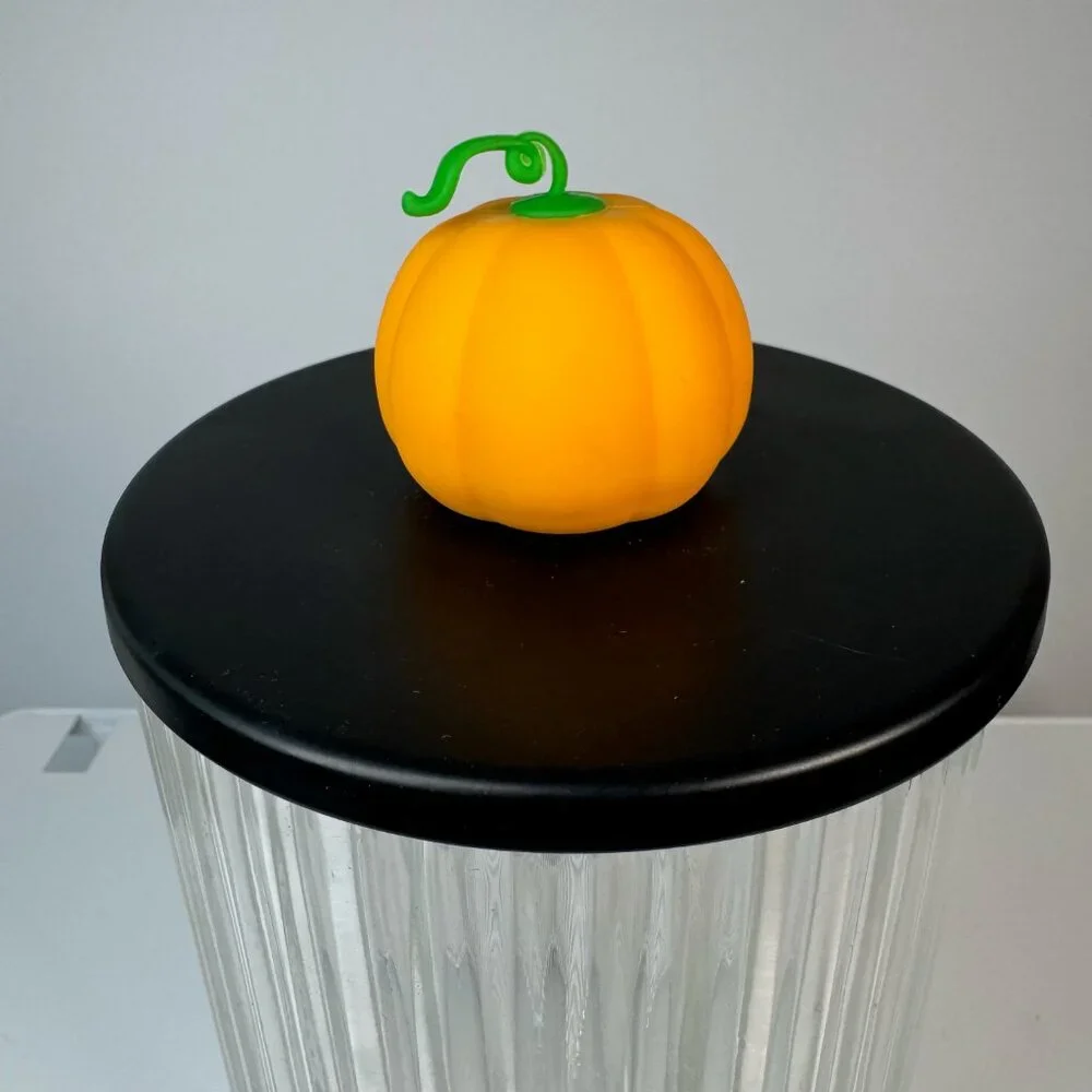Clear Ribbed Glass Canister Jar w/ Lid Pumpkin Jack O Lantern Halloween Goth Emo - Picture 4 of 8